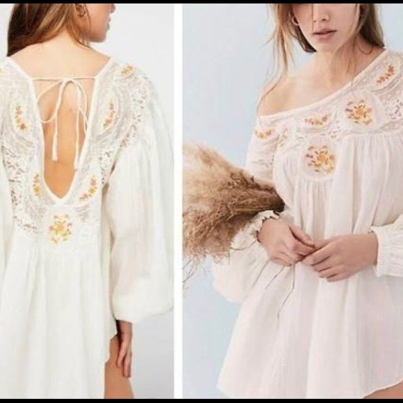 Free People Boho Secrete Garden Embroidered Top - Picture 3 of 6